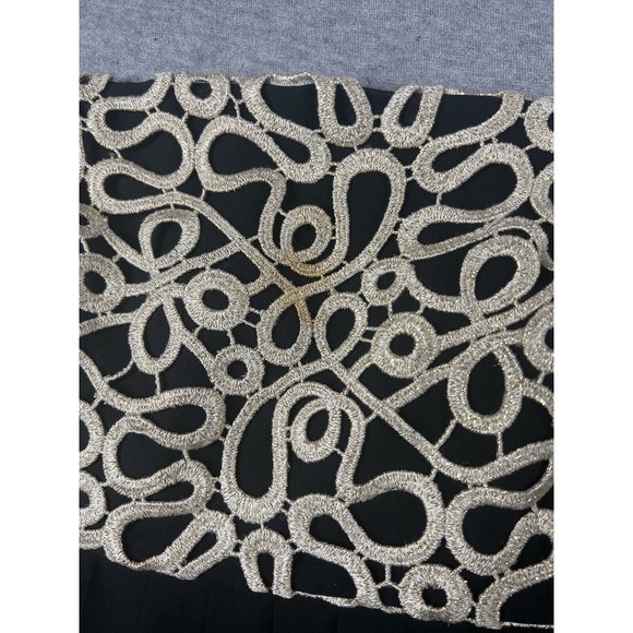 Lilly Pulitzer Black Gold Julie Chiffon Strapless Formal Dress Size 8 - Picture 3 of 11